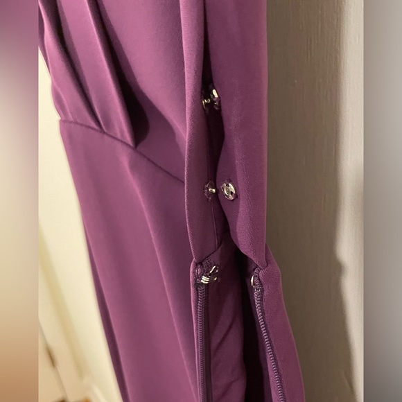 Aritzia💜 Babaton Phoenix Dress in Açaí LINED Skirt Faux-Wrap Top PERFECT NWT - Picture 5 of 16